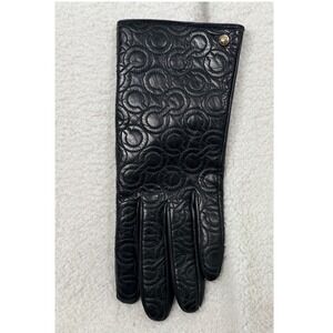 Replacement Coach Black Leather Signature C Quilted Glove Size 7 LEFT ONLY